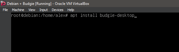 Running 'apt install budgie-desktop'